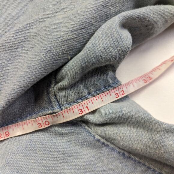 Easel Jumpsuit Women's Size Small Chambray Ombre Zip Long Sleeve - Picture 9 of 9